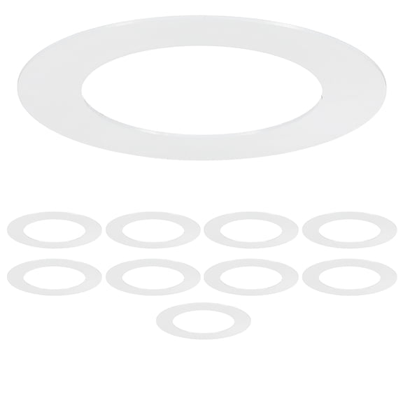 Uxcell Recessed Light Trim Ring for 2.2" Recessed Can Lights Goof Rings 10Pcs - Goof Trim Ring Plastic ID 2.2" OD 3.4" Ceiling Medallions for Cans Downlight Fixtures Pendants, White