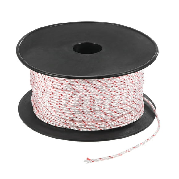 Uxcell Recoil Starter Rope Pull Cord 2.5mm 100m Nylon Pull Cord for Chainsaw White Red