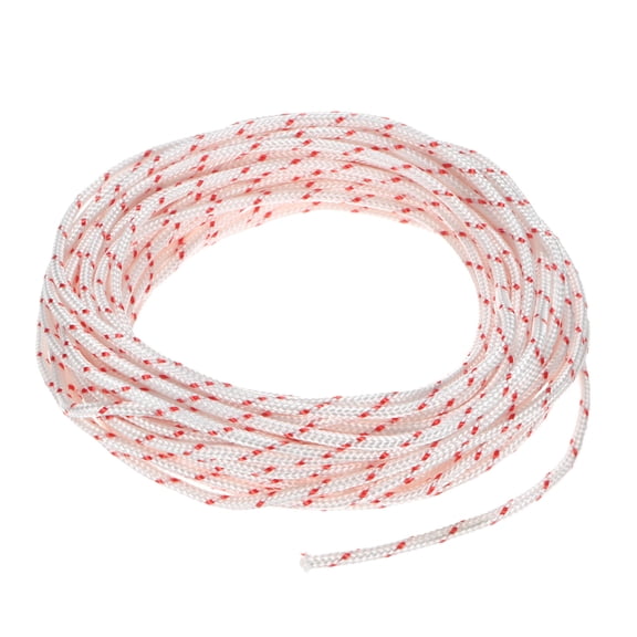 Uxcell Recoil Starter Rope Pull Cord 2.5mm 10m Nylon Pull Cord for Chainsaw White Red
