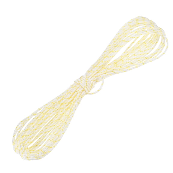 Uxcell Recoil Starter Rope Pull Cord 2.5mm 10m Nylon Pull Cord for Chain Saw White Yellow