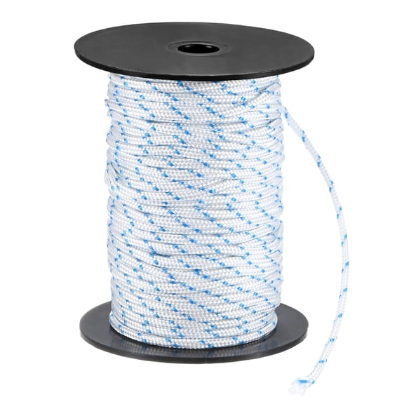 Uxcell Recoil Starter Rope Pull Cord 2.5mm 30m Nylon Pull Cord for Chain Saw White Blue