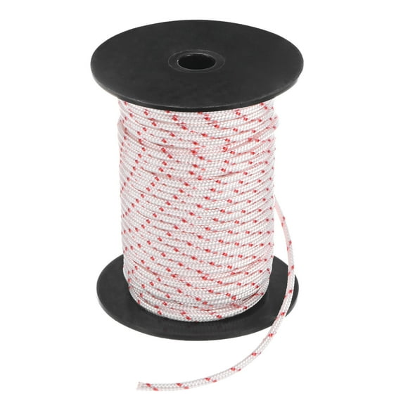 Uxcell Recoil Starter Rope Pull Cord 2.5mm 30m Nylon Pull Cord for Chainsaw White Red