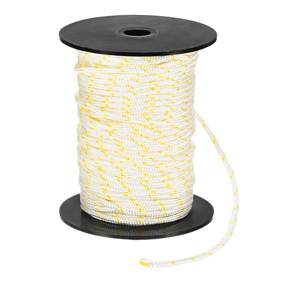 Uxcell Recoil Starter Rope Pull Cord 2.5mm 30m Nylon Pull Cord for Chain Saw White Yellow