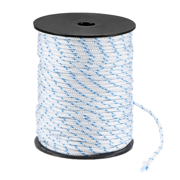 Uxcell Recoil Starter Rope Pull Cord 2.5mm 50m Nylon Pull Cord for Chain Saw White Blue