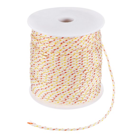 Uxcell Recoil Starter Rope Pull Cord 2.5mm 50m Nylon Pull Cord for Chainsaw White Red Yellow