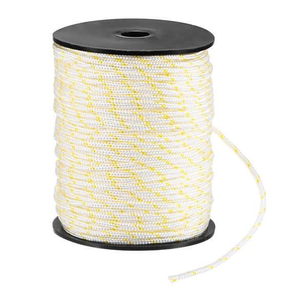 Uxcell Recoil Starter Rope Pull Cord 2.5mm 50m Nylon Pull Cord for Chain Saw White Yellow