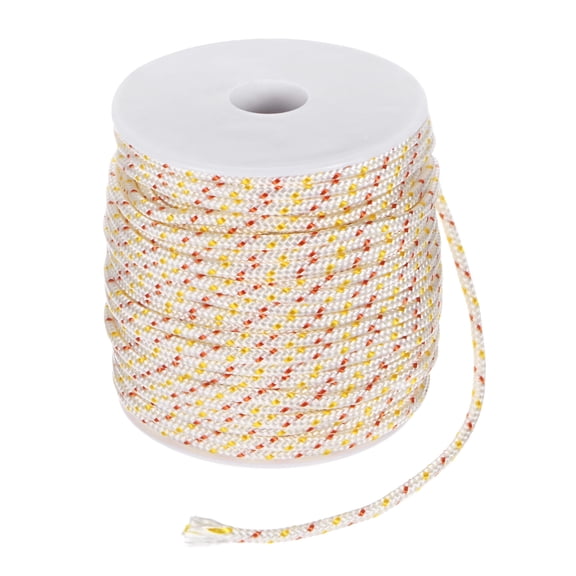 Uxcell Recoil Starter Rope Pull Cord 3.5mm 30m Nylon Pull Cord for Chainsaw White Red Yellow