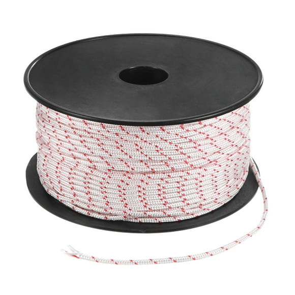 Uxcell Recoil Starter Rope Pull Cord 3mm 100m Nylon Pull Cord for Chainsaw White Red