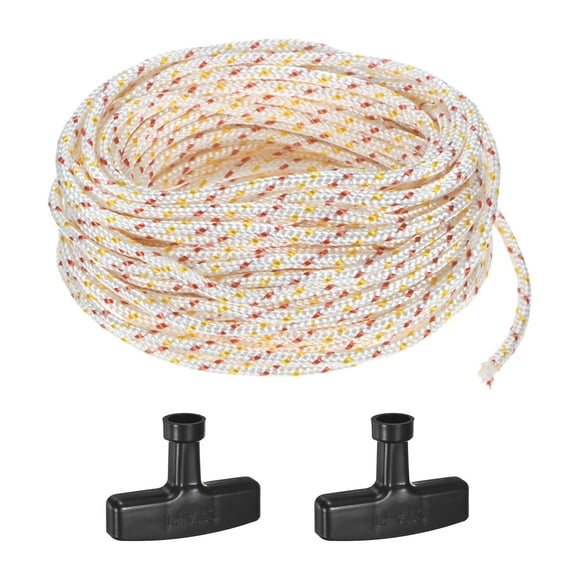 Uxcell Recoil Starter Rope Pull Cord 3mm 10m Nylon Pull Cord with Handles White Red Yellow,Black