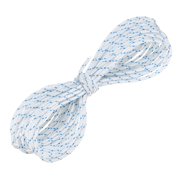 Uxcell Recoil Starter Rope Pull Cord 4.5mm 10m Nylon Pull Cord for Chain Saw White Blue