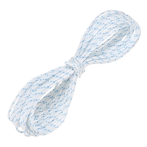 Uxcell Recoil Starter Rope Pull Cord 4mm 10m Nylon Pull Cord for Chain Saw White Blue