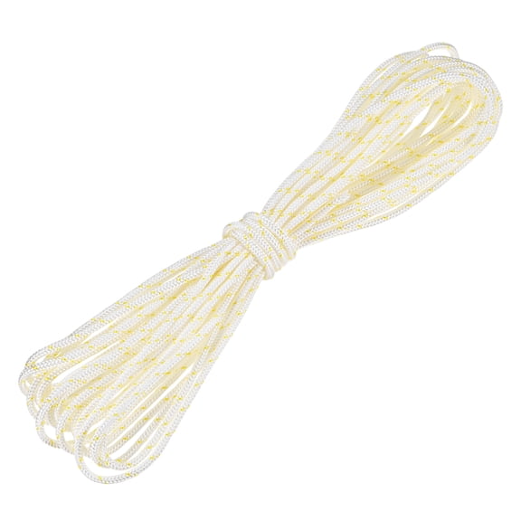 Uxcell Recoil Starter Rope Pull Cord 4mm 10m Nylon Pull Cord for Chain Saw White Yellow