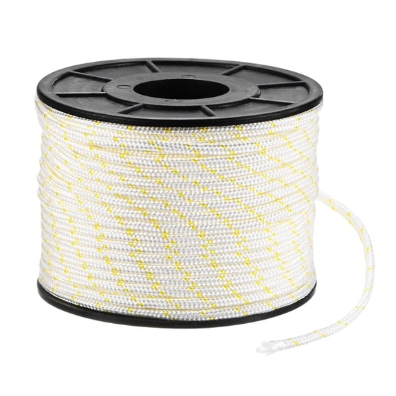 Uxcell Recoil Starter Rope Pull Cord 4mm 50m Nylon Pull Cord for Chain Saw White Yellow