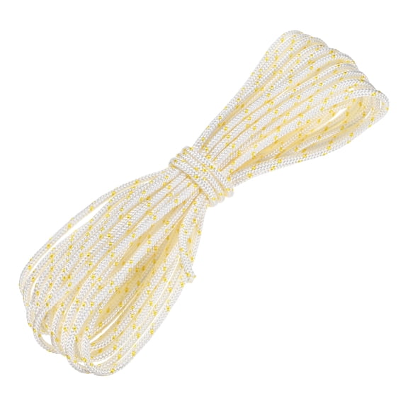 Uxcell Recoil Starter Rope Pull Cord 5.5mm 10m Nylon Pull Cord for Chain Saw White Yellow