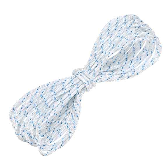 Uxcell Recoil Starter Rope Pull Cord 5mm 10m Nylon Pull Cord for Chain Saw White Blue