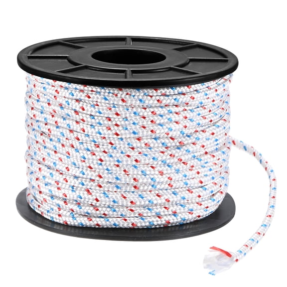 Uxcell Recoil Starter Rope Pull Cord 5mm 30m Nylon Pull Cord for Chain Saw White Red Blue