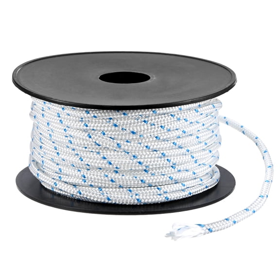 Uxcell Recoil Starter Rope Pull Cord 6mm 30m Nylon Pull Cord for Chain Saw White Blue