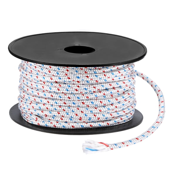Uxcell Recoil Starter Rope Pull Cord 6mm 30m Nylon Pull Cord for Chain Saw White Red Blue