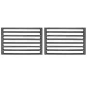 Uxcell Rectangle Cast Iron Grill Grate 2Pcs 10" Bottom Grate Black, Heavy Duty High Heat Charcoal Plate Replacement Parts Accessories for BBQ Cooking