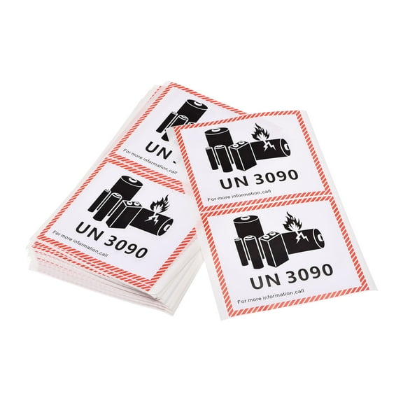 Uxcell Rectangle UN3090 Battery Stickers for Battery Warning Shipping 100pack