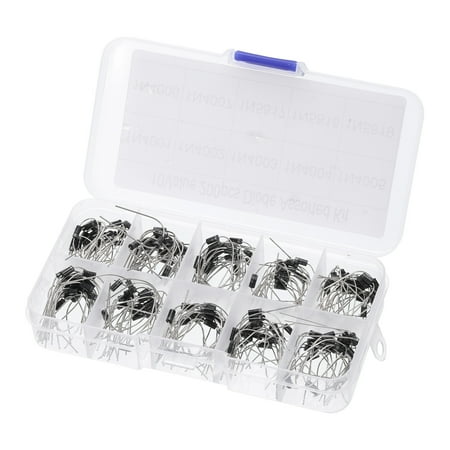 Uxcell Rectifier Diode Assorted Kit, 200 Pack 10 Values Element in a Box for Electrical