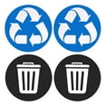thumbnail image 1 of Uxcell Recycle Sticker Bin Labels 5 Inch Self-Adhesive Vinyl Blue & Black, 4 Count, 1 of 6