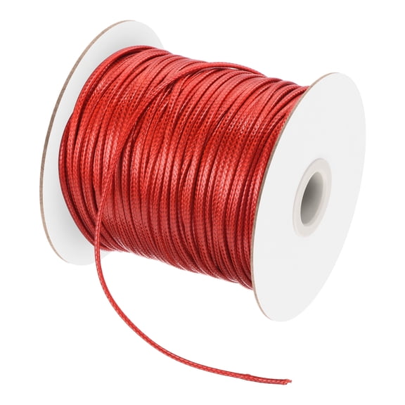 Uxcell Red 3mm Waxed Cord 44 Yard Wax Bead Thread String for Jewelry Making