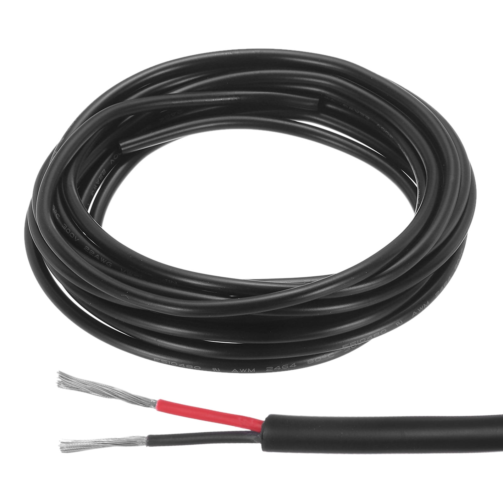 Uxcell Red Black Wire 2pin Extension Cable Cord Electrical Wire 22 AWG Parallel Wire Oxygen-Free Copper 16Ft