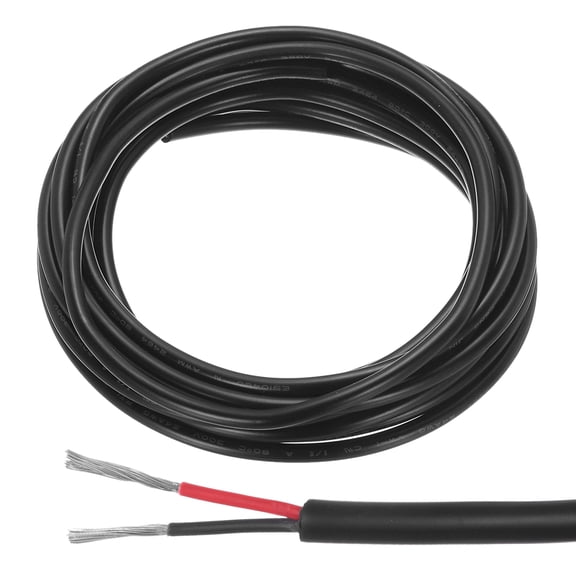 Uxcell Red Black Wire 2pin Extension Cable Cord Electrical Wire 24 AWG Parallel Wire Oxygen-Free Copper 16Ft