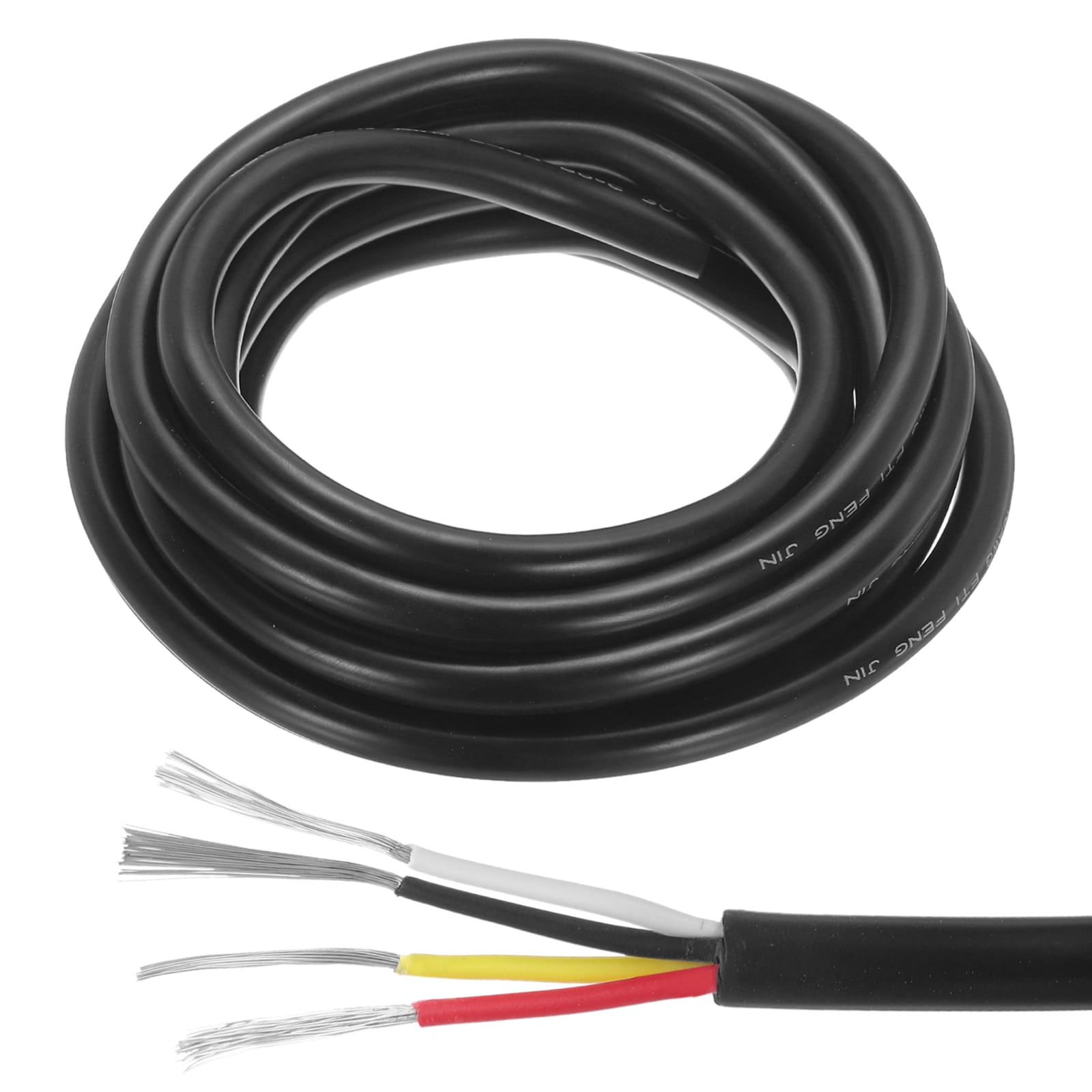 Uxcell Red Black Yellow White Wire 4pin Extension Cable Cord Electrical Wire 16 AWG Oxygen-Free Copper 10Ft