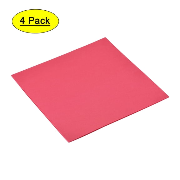Uxcell Red EVA Foam Sheets 10 x 10 Inch 3mm Thickness for Crafts DIY Projects, 4 Pcs