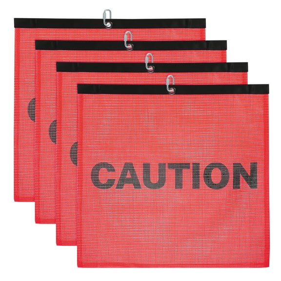 Uxcell Red Safety Flags for Trucks, 18x18" Warning Safety Flag with Buckle High Visibility 4 Pack