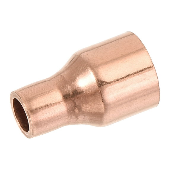 Uxcell Reducing Copper Coupling Fitting Straight with Sweat End, 1/2 x 1/4 Inch ID for Refrigeration Adapter