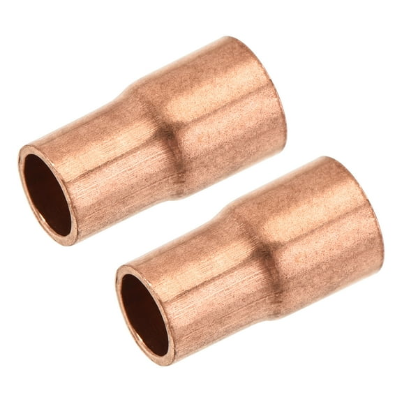 Uxcell Reducing Copper Coupling Fitting Straight with Sweat End, 5/16 x 1/4 Inch ID for Refrigeration Adapter, Pack of 2