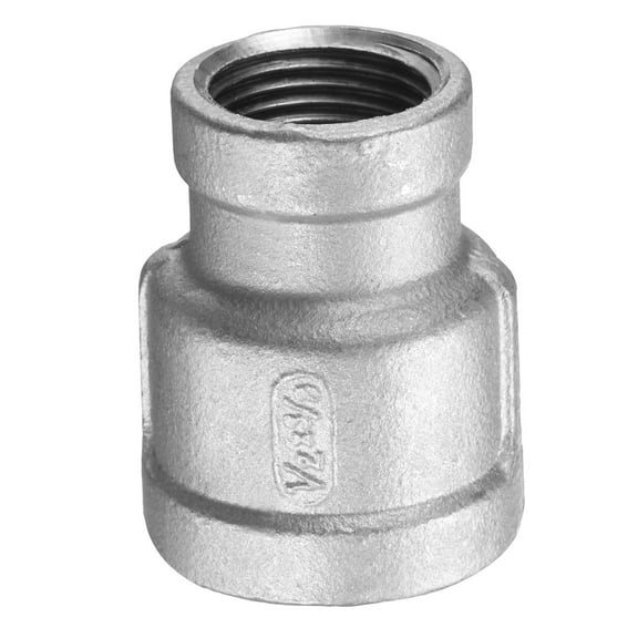 Uxcell Reducing Coupling 1/2" x 3/8" NPT Female Threaded 304 Stainless Steel Reducer Pipe Fitting Adopts for Water Oil Gas Tube