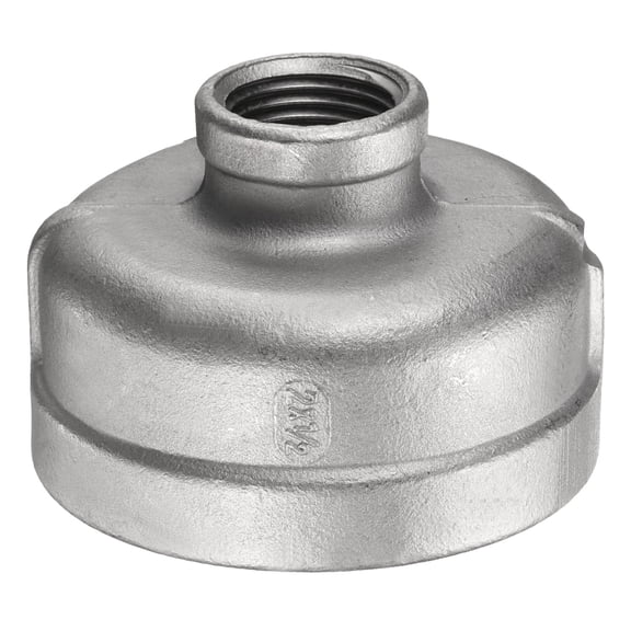 Uxcell Reducing Coupling 2" x 1/2" NPT Female Threaded 304 Stainless Steel Reducer Pipe Fitting Adopts for Water Oil Gas Tube