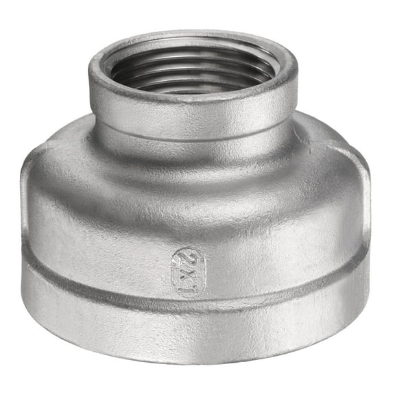 Uxcell Reducing Coupling 2" x 1" NPT Female Threaded 304 Stainless Steel Reducer Pipe Fitting Adopts for Water Oil Gas Tube