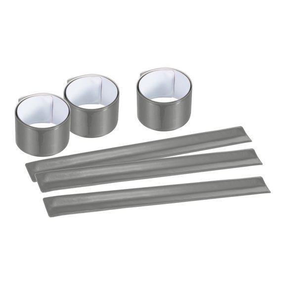 Uxcell Reflective Bands, High Visibility Reflective Band for Night Running Cycling, Dark Gray 6 Pcs