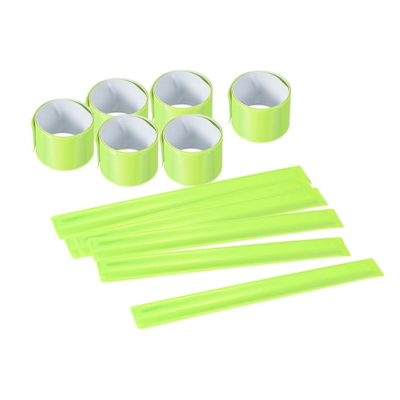 Uxcell Reflective Bands, High Visibility Reflective Band for Night Running Cycling, Green Yellow 12 Pcs