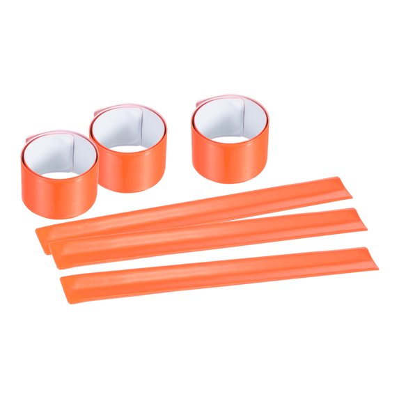 Uxcell Reflective Bands, High Visibility Reflective Band for Night Running Cycling, Orange 6 Pcs