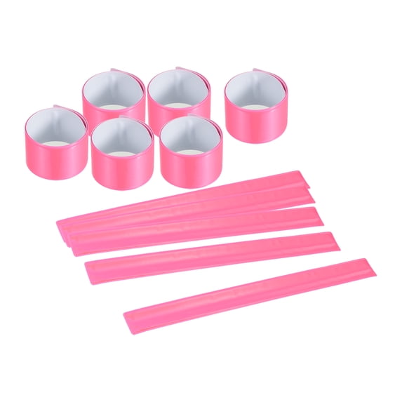 Uxcell Reflective Bands, High Visibility Reflective Band for Night Running Cycling, Pink 12 Pcs