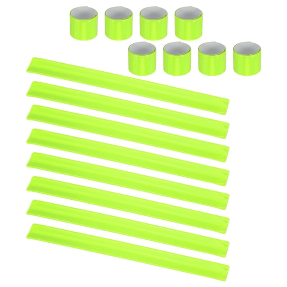 Uxcell Reflective Bands, Night Walking Reflective Arm Bands High Visibility Bracelets Snap Reflector Wristbands (16 Pcs & Yellow)-for Cycling Gear Bicycle Running Jogging