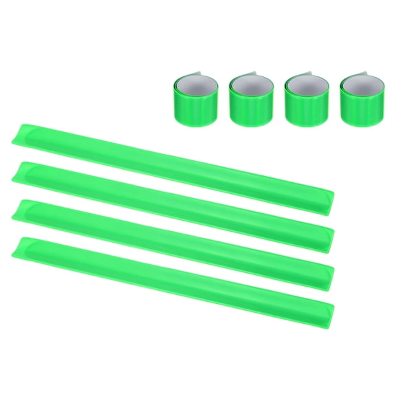 Uxcell Reflective Bands, Night Walking Reflective Arm Bands High Visibility Bracelets Snap Reflector Wristbands (8 Pcs & Grass Green)-for Cycling Gear Bicycle Running Jogging