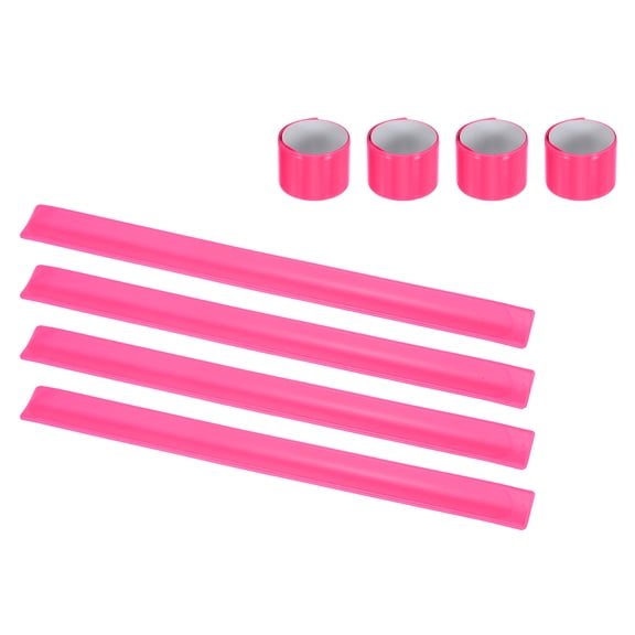 Uxcell Reflective Bands, Night Walking Reflective Arm Bands High Visibility Bracelets Snap Reflector Wristbands (8 Pcs & Pink)-for Cycling Gear Bicycle Running Jogging