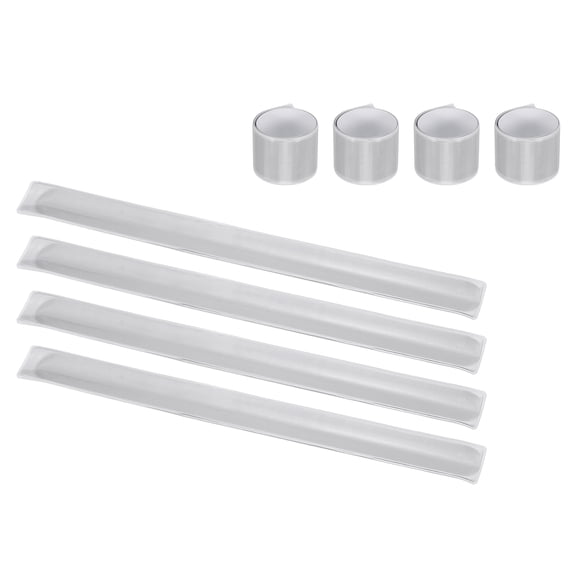 Uxcell Reflective Bands, Night Walking Reflective Arm Bands High Visibility Bracelets Snap Reflector Wristbands (8 Pcs & Silver)-for Cycling Gear Bicycle Running Jogging