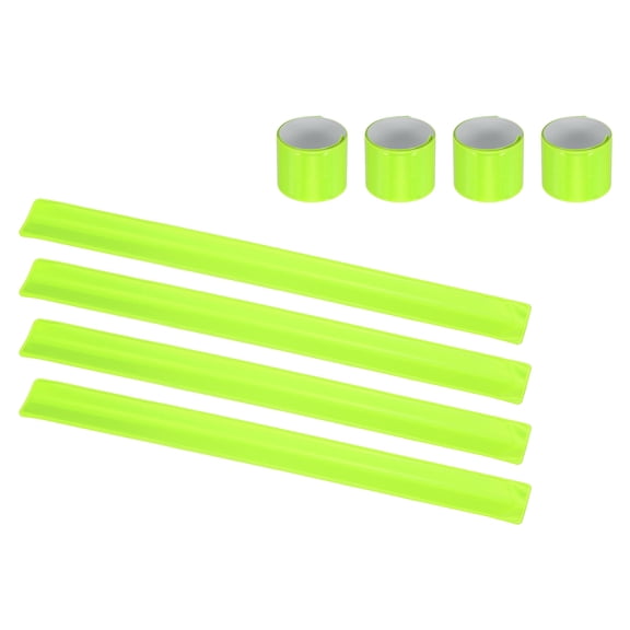 Uxcell Reflective Bands, Night Walking Reflective Arm Bands High Visibility Bracelets Snap Reflector Wristbands (8 Pcs & Yellow)-for Cycling Gear Bicycle Running Jogging
