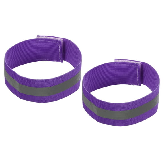 Uxcell Reflective Bands for Arm 1.5 Inch Strip High Visibility Reflective Running Gear for Cycling Running Purple 2 Pack