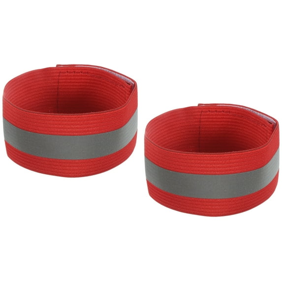 Uxcell Reflective Bands for Arm Wrist Ankle Leg 11x1.5 Inch Strip Wide for Cycling Running Walking Red 2 Pack