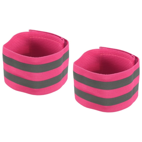Uxcell Reflective Bands for Arm Wrist Ankle Leg 11x2 Inch Strip for Cycling Running Walking Pink 2 Pack