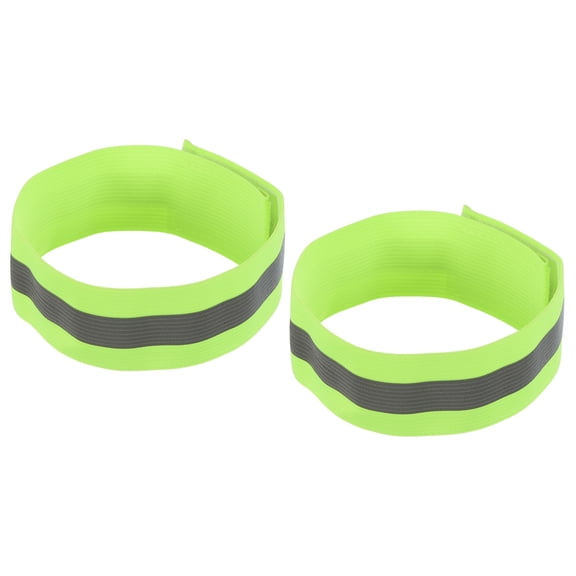 Uxcell Reflective Bands for Arm Wrist Ankle Leg 14x1.5 Inch Strip Wide for Cycling Running Walking Green 2 Pack